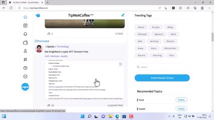 Tip Me A Coffee one of the best Crypto Micro-Blogging platform
