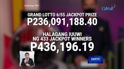 Ilang naka-jackpot sa grand lotto 6/55 draw nitong Oct. 1, kinubra na ang kanilang napanalunan | Saksi