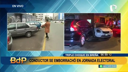 Conductor en estado de ebriedad causa quíntuple choque en Breña