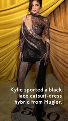Kylie Jenner Stepped Out in Head to Toe Sheer Lace Lingerie
