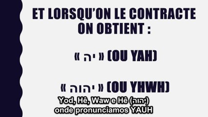 VÍDEO FRANCÊS TRAZ UM ESTUDO SOBRE O TETRAGRAMA, MOSTRANDO A PRONÚNCIA