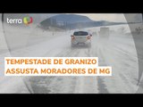 Tempestade de granizo assusta moradores, causa estragos e transforma paisagem no sul de MG