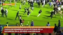 Vigilia en homenaje a las víctimas de la estampida en el estadio Kanjuruhan