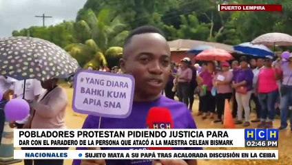 Exigen justicia para responsable de atacar con machete a maestra en La Mosquitia