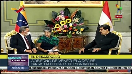 Descargar video: Presidente Nicolás Maduro recibe cartas credenciales de embajador de Egipto en Venezuela