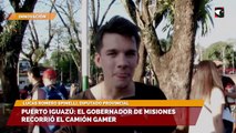 Puerto Iguazú el gobernador de misiones recorrió el camión gamer