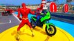 HOMEM ARANHA, HULK, GOKU com Motos e Barco! Double Mega Ramps With Superhero by Motorcycles - GTA V
