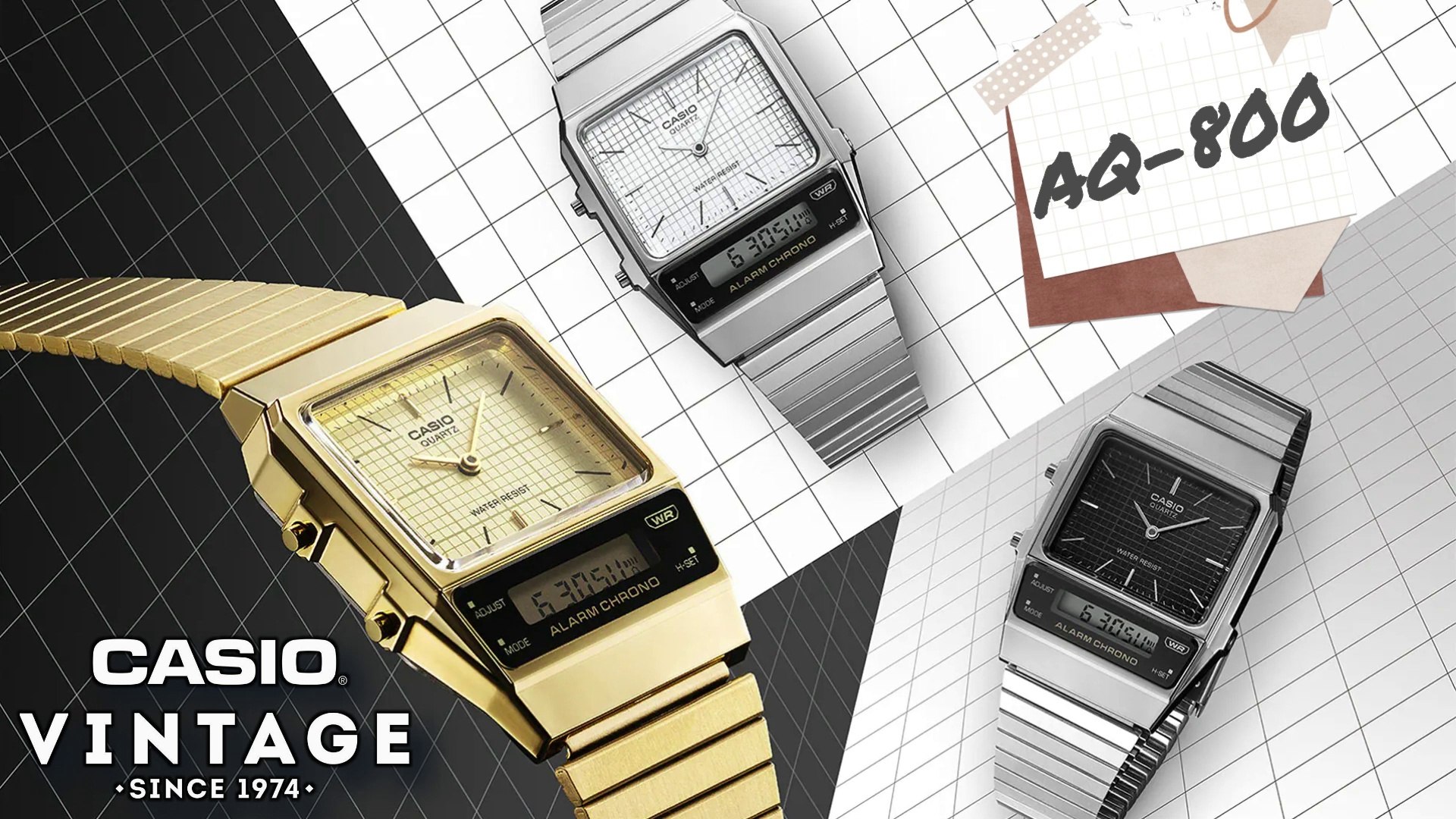 - CASIO Now — AQ-800 design a dual-but-separate video Retro in rebooted vintage analogue/digital - style, Dailymotion