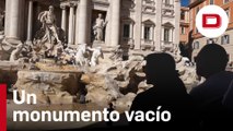 La monumental Fontana di Trevi de Roma se vacía para su limpieza