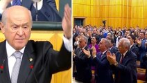 Devlet Bahçeli'den parti grubunu ayağa kaldıran Yunanistan tepkisi! Dakikalarca alkışladılar