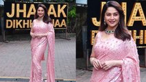 Madhuri Dixit Looks Gorgeous In Saree At Jhalak Dikhhla Jaa 10 । FilmiBeat