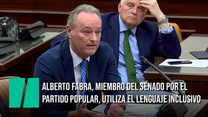 Alberto Fabra, miembro del Senado por el Partido Popular, utiliza el lenguaje inclusivo: "Por no dejarme nadie al margen"