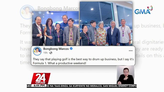 Ilang negosyanteng handa at gusto raw mamuhunan sa Pilipinas, nakilala raw ni Pres. Marcos sa panonood niya ng Singapore Grand Prix | 24 Oras