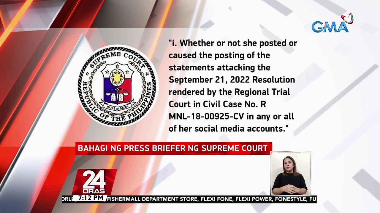 Korte Suprema, pinagpapaliwanag si dating NTF-ELCAC Spokesperson Badoy kung bakit hindi siya dapat i-cite in contempt kaugnay sa umano'y banta niya sa isang Manila RTC Judge | 24 Oras