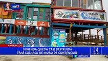 Chorrillos: vivienda queda casi destruida tras colapso de muro de contención