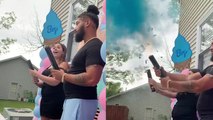 Mom-to-be anticipates a girl at gender reveal; her reaction is can't-miss!