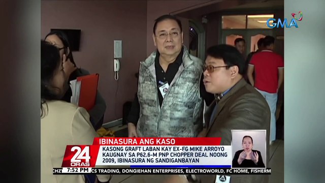 Kasong graft laban kay EX-FG Mike Arroyo kaugnay sa P62.6-M PNP chopper deal noong 2009, ibinasura ng Sandiganbayan | 24 Oras