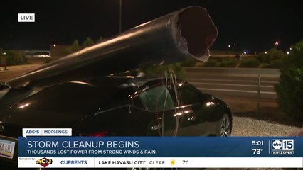 Cleanup begins after strong storm sweeps through the Valley