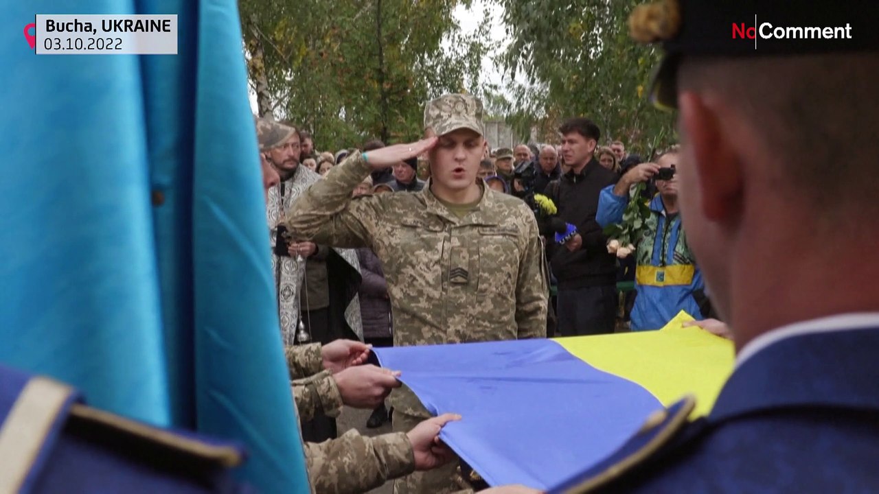 'Geist von Kiew': Ukrainisches Fliegerass in Bucha geehrt
