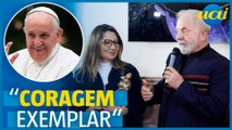 Lula elogia papa Francisco em encontro com franciscanos