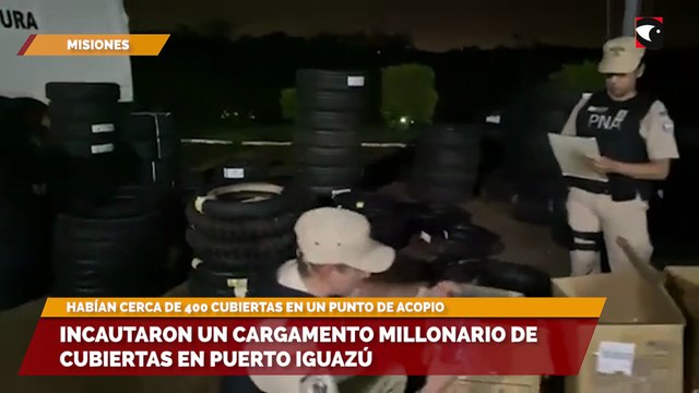 Incautaron un cargamento millonario de cubiertas en Puerto Iguazú