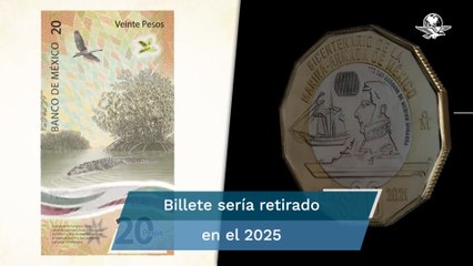 Billete de $20 será sustituido por 20 monedas  conmemorativas