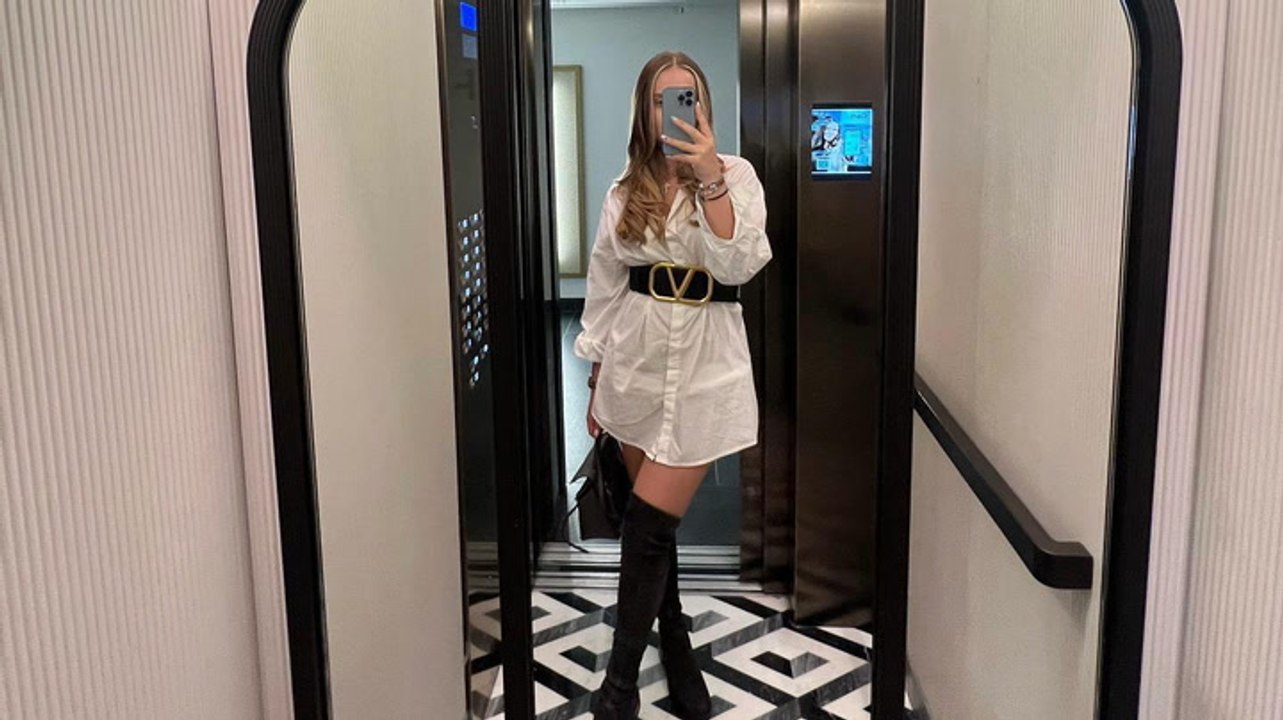 Davina Geiss: Gewagter Mini-Look mit Overknees