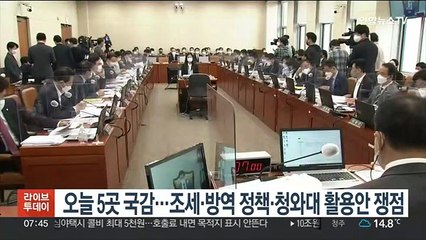 오늘 상임위 5곳 국감…조세·방역정책·청와대 활용안 쟁점