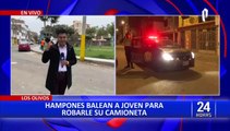 Los Olivos: Delincuentes balean a joven para robarle su camioneta