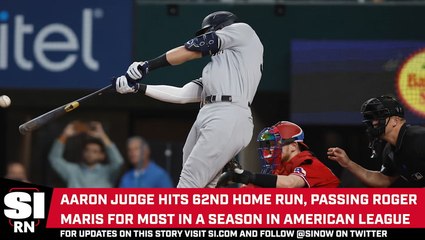 Aaron Judge Hits 62nd Home Run, Passing Roger Maris for Most in a Season in American League