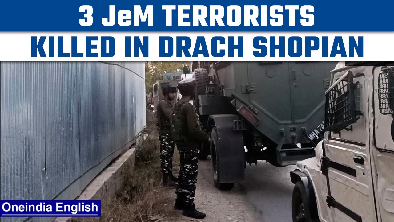 Kashmir: 2 encounters underway, 3 JeM terrorists killed in Drach Shopian | Oneindia News *News