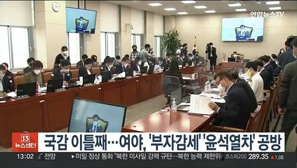 국감 이틀째…여야, '부자감세' '윤석열차' 공방