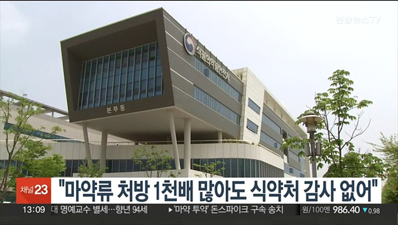 "마약류 처방 1천배 많아도 식약처 감사 없어"