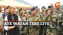 Jawans singing Aye Watan Tere Liye With Defense Minister at Auli Military Station