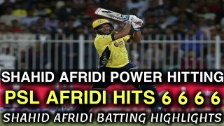 Shahid Afridi power hitting | Afridi hits 6 6 6 6 in | PSL | Pakistan super League