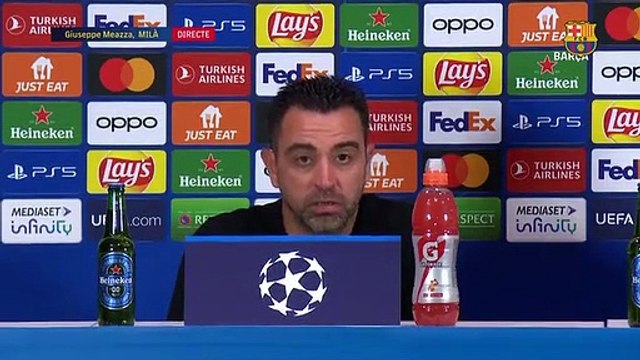Xavi expresa su indignación en rueda de prensa tras el Inter-Barça / FCB