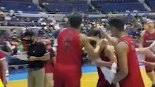 Unlikely Blackwater game-hero Mike Ayonayon mobbed by teammates after the upset win over SMB #PBA