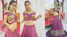 Urfi Javed Purple Lehenga Look Viral, दुल्हन बनकर बिखेरे जलवे |Boldsky*Entertainment