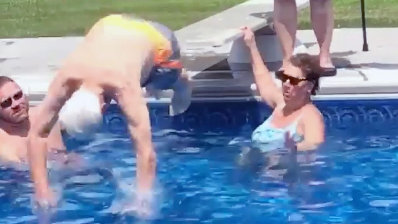 Determined Military Vet Aged 95 Dives Off Board Into Pool On July 4th