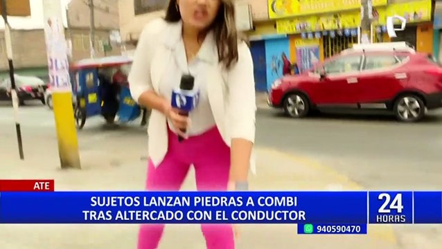Ate: sujetos lanzan piedras a combi tras altercado con el conductor