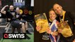 Power couple! A power-lifting couple can now say their relationship is the strongest in Europe after they both came first in strength championships - on the same day