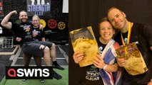 Power couple! A power-lifting couple can now say their relationship is the strongest in Europe after they both came first in strength championships - on the same day