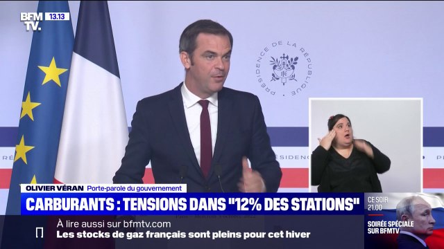 Olivier Véran: Il y a 12% des stations qui rencontrent des difficultés sur au moins un carburant, mais il n'y a pas de pénurie
