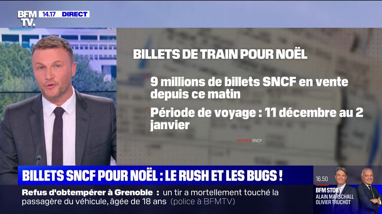 Vacances de Noël: la SNCF a vendu "l’équivalent de 3 TGV toutes les minutes" entre 6 heures et 8 heures ce mercredi
