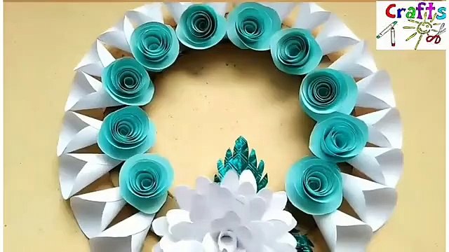 Best rose wall hanging craft | Paper flower wall decor | Paper craft for home decoration | Room decor