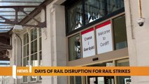 Cardiff headlines 5 October:  Days of rail disruption for rail strikes