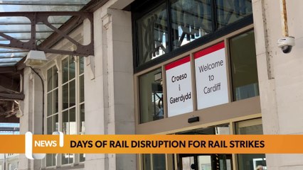 Download Video: Cardiff headlines 5 October:  Days of rail disruption for rail strikes