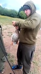 Fisherman Catches Duck