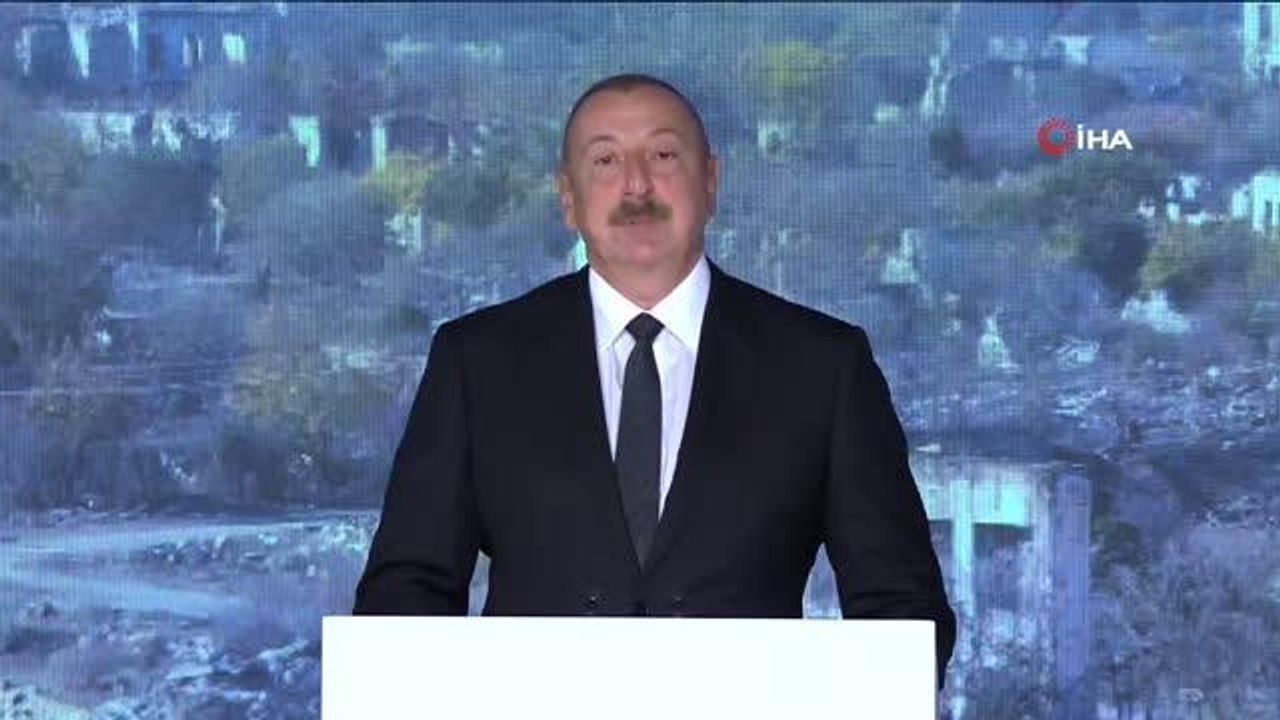 Azerbaycan Cumhurbaşkanı Aliyev: "Azerbaycan düşmanlığı, nefreti sona erdirmek ve yeni bir barış sayfası açmak istiyor""Laçın Uluslararası...