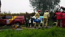 Gravíssimo acidente de trânsito é registrado na BR-467; Motorista de guincho fica preso às ferragens